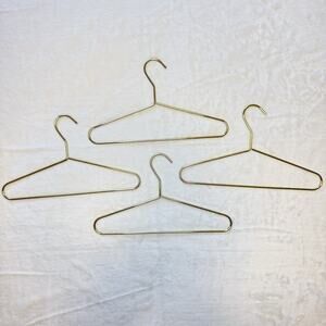 Set of 4 Gold Metal Hangers From The Container Store 12"